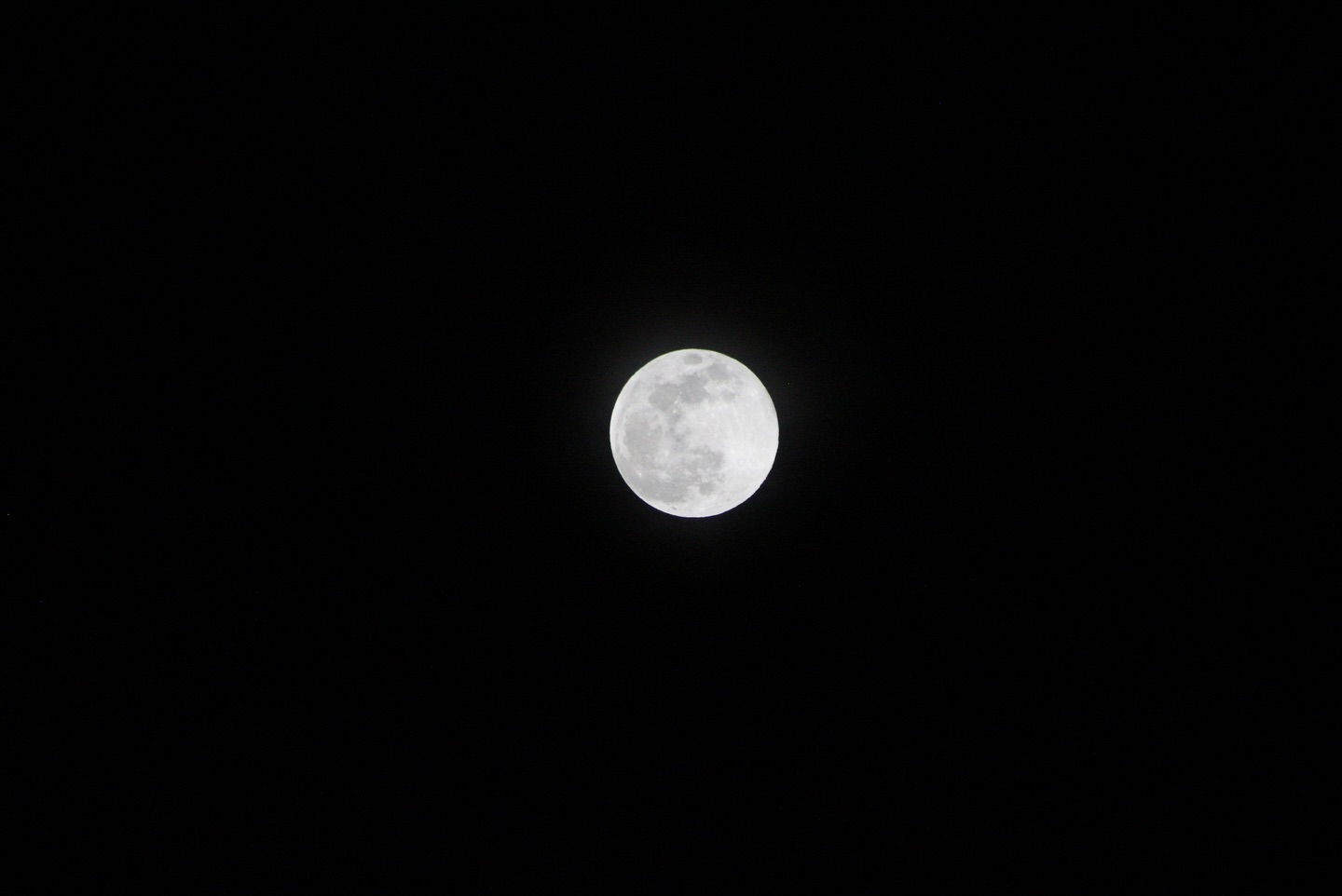 Full moon on a black sky
