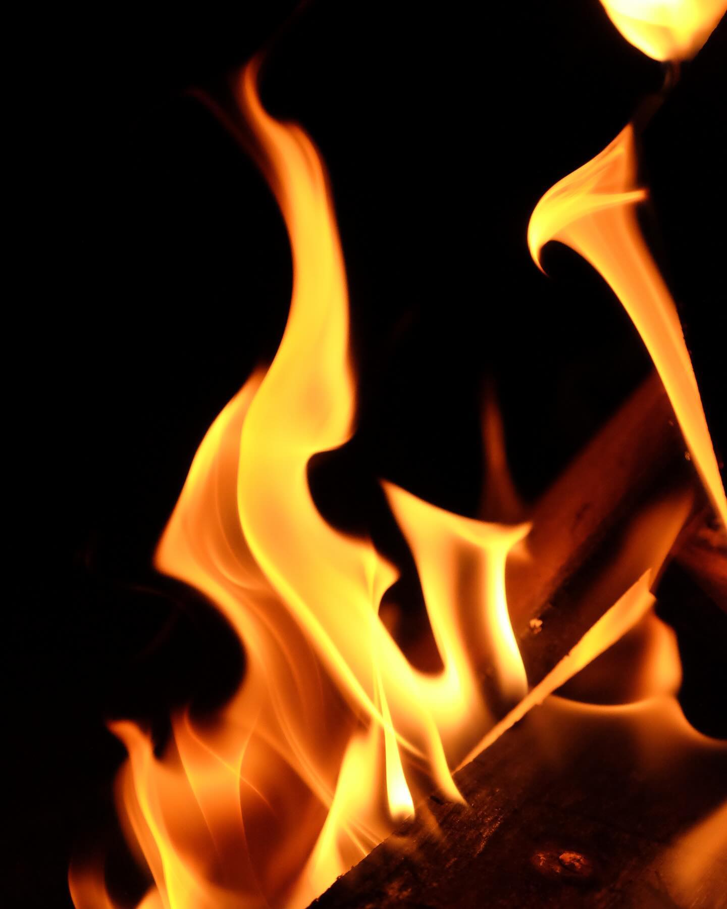 Flames against a black background